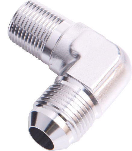 AF822-08S - MALE 90 DEG 3/8" NPT TO -8AN SILVER MALE NPT TO AN 90 DEG