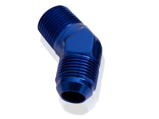 AF823-12-08 - MALE 45 DEG 1/2" NPT TO -12AN BLUE MALE NPT TO AN 45 DEG