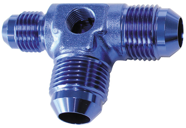 AF824-06-08 - MALE FLARE TEE -8AN X 2 90 DEGAND 1 X -6AN 1/8 PORT 2 SIDES