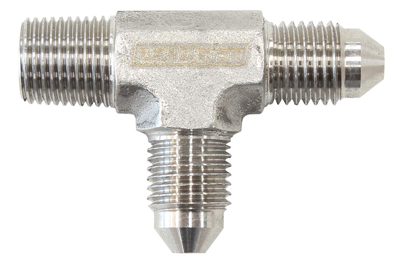 AF826-03SS - TEE -3AN WITH 1/8" NPT ON RUN S/S AN TEE WITH NPT ON RUN