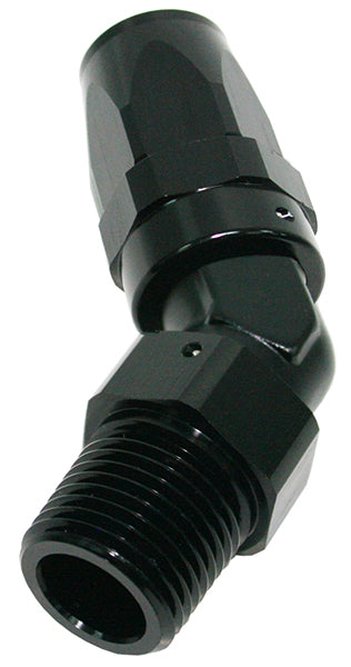 AF828-10-08BLK - Male 1/2 NPT 45 Deg to -10 Hose Black