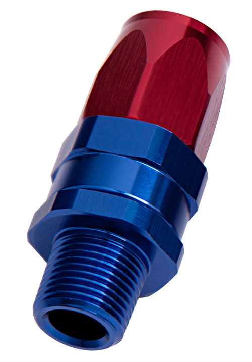 AF830-08-06 - MALE 3/8" NPT STRAIGHT TO -8ANBLUE FULL SWIVEL STRAIGHT