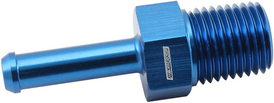AF841-04-04 - MALE 1/4" NPT TO 1/4" BARB BLUE STRAIGHT MALE TO MALE