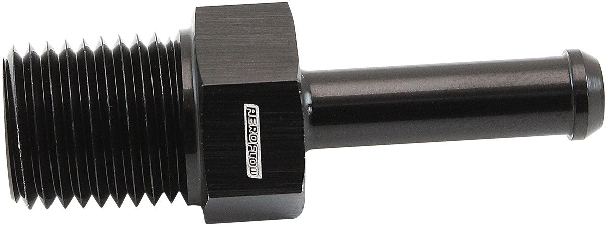 AF841-04-04BLK - MALE 1/4" NPT TO 1/4" BARB BLACK STRAIGHT MALE TO MALE
