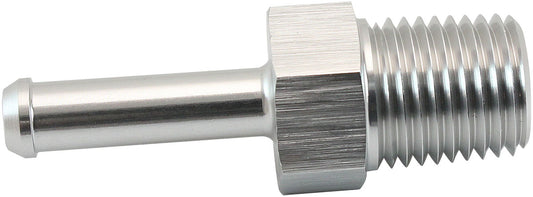 AF841-04-04S - MALE 1/4" NPT TO 1/4" BARB SILVER STRAIGHT MALE TO MALE