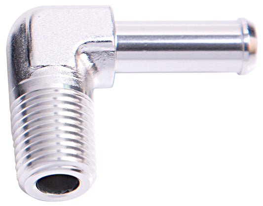 AF842-10S - 90 DEG 1/2" NPT TO 5/8" BARB SILVER 90 DEG MALE TO MALE