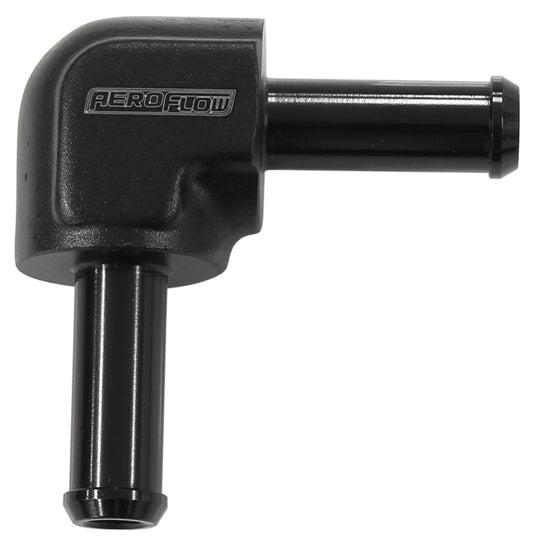 AF843-10BLK - 90 DEGREE 5/8" BARB BOTH ENDS BLACK 5/8" / 15.9MM BARBS