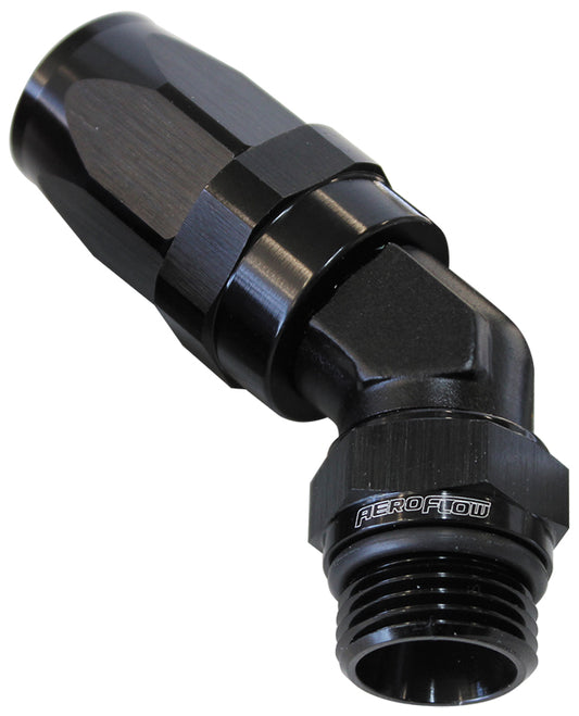 AF844-06-04BLK - 45 Deg -6 Hose to Male -4 Thread Black