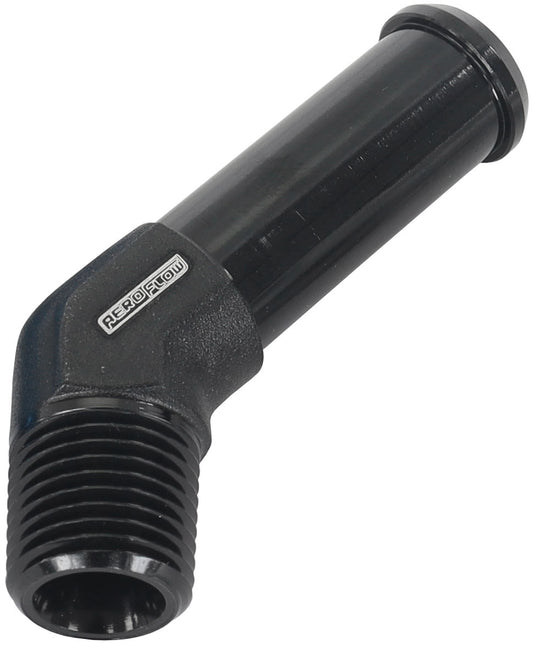 AF845-02-06BLK - 45 DEG 1/8" NPT TO 3/8" BARB BLACK STRAIGHT MALE TO MALE