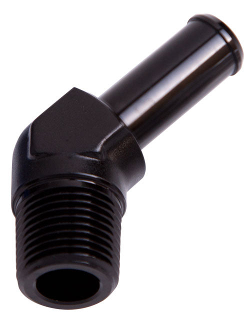 AF845-05BLK - 45 DEG 1/8" NPT TO 5/16" BARB BLACK 45 DEG MALE TO MALE
