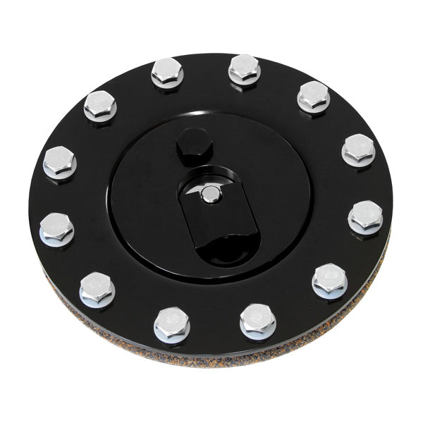 AF85-2000BLK - BLACK ALUMINIUM FUEL CAP *ANODISED BLACK*-GASKET-BOLTS