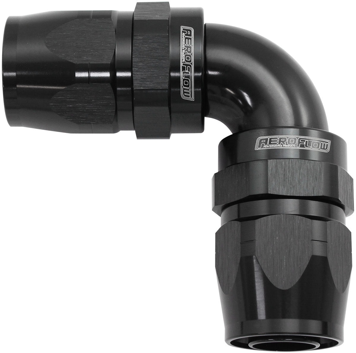 AF853-12-12BLK - 90 DEG -12AN TO -12AN CUTTER FULL FLOW DOUBLE HOSE ENDS