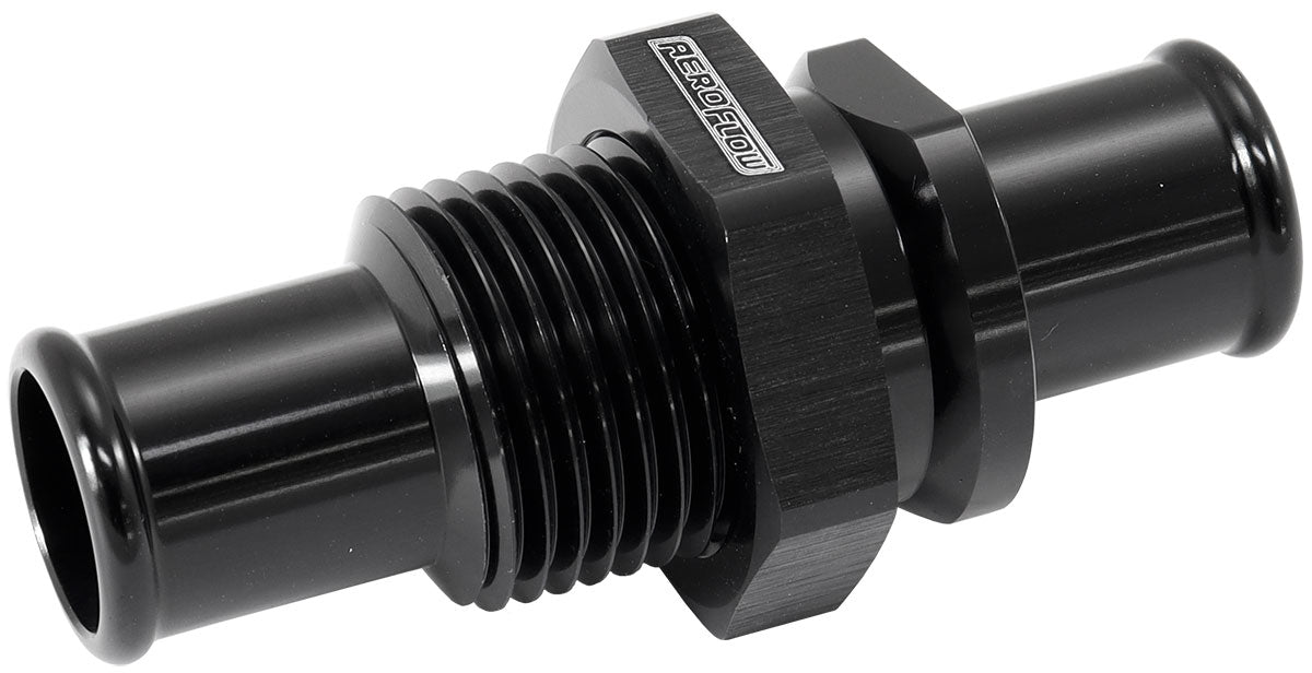 AF88-2015BLK - BILLET BULKHEAD INSERTS 5/8" BARB FITTING BOTH SIDE BLACK