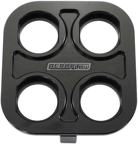AF88-2022BLK - BILLET BULKHEAD PLATE 4 PORT SQUARE MODULAR UNIVERSAL BLACKAN AC Aeroflow - AF 88-2021BLK