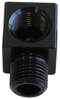 AF896-02BLK - 90 DEG MALE TO F/MALE 1/8" BLACK ADAPTER TIGHT RADIUS