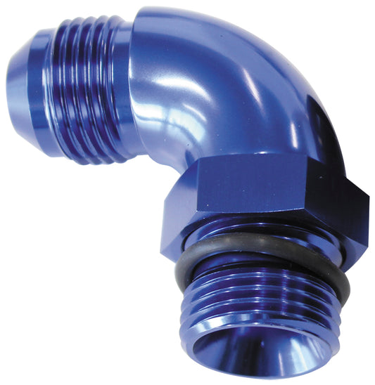 AF903-16 - 90 DEG -16ORB TO -16AN COMPLETWITH JAM NUT AND O-RING BLUE