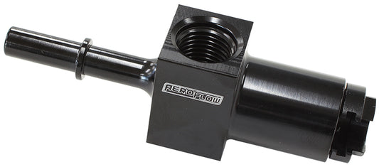 AF905-02BLK - 3/8" FEMALE TO MALE WITH 1/8" PORT BLUE QUICK CONNECT EFI