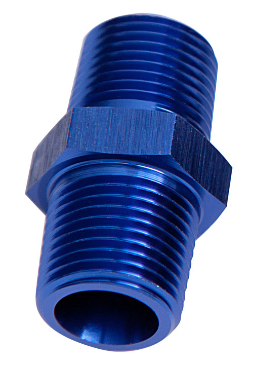 AF911-08 - MALE COUPLER 1/2" NPT BLUE MALE TO MALE