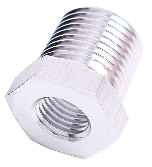 AF912-08-02S - NPT PIPE REDUCER, SILVER 1/2" NPT MALE, 1/8" NPT FEMALE