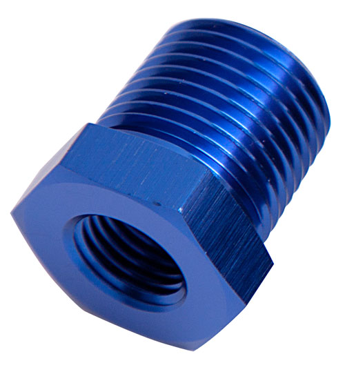 AF912-08-04 - NPT PIPE REDUCER, BLUE 1/2" NPT MALE, 1/4" NPT FEMALE