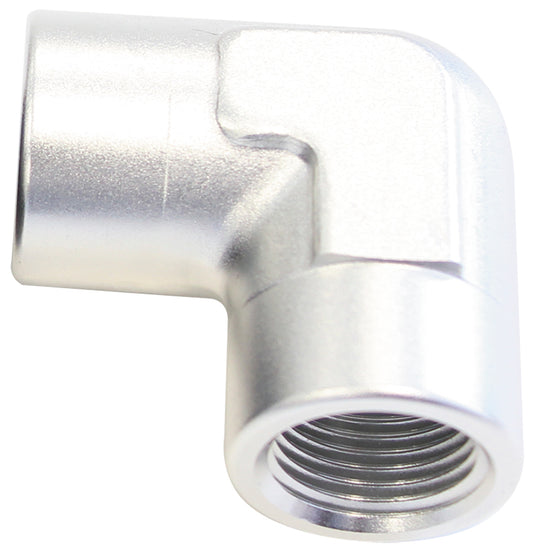 AF913-04S - 90 Deg Female - Female Elbow 1/4 NPT Silver