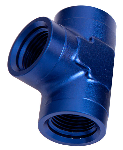 AF917-08 - FEMALE PIPE TEE 1/2" NPT BLUE FEMALE 1/2" NPT