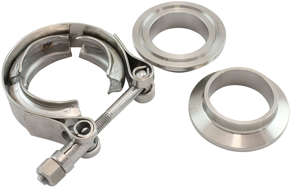 AF92-1250 - 1.25" V BAND CLAMP KIT 2X WELDRINGS & 1 X STAINLESS CLAMP