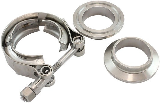 AF92-1250SS - 1.25" V BAND CLAMP KIT 2X WELDRINGS & 1 X STAINLESS CLAMP