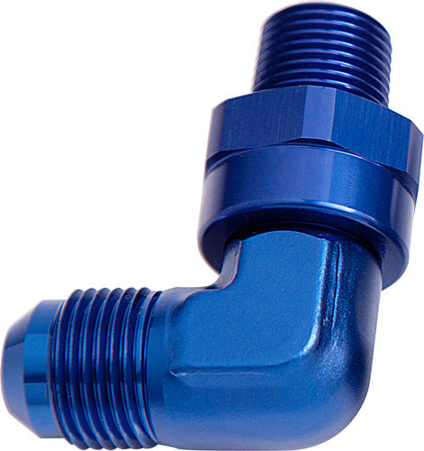 AF922-04-02 - 90 DEG 1/8" NPT TO -4AN BLUE MALE SWIVEL THREAD