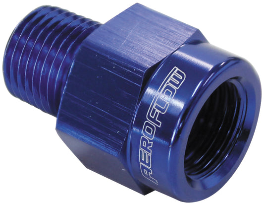AF925-04-04 - 1/8" BSPT male to 1/8" NPT Female BLUE