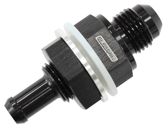 AF927-06-06BLK - -6AN BULKHEAD FITTING WITH 3/8BARB FOR PUSH ON HOSE