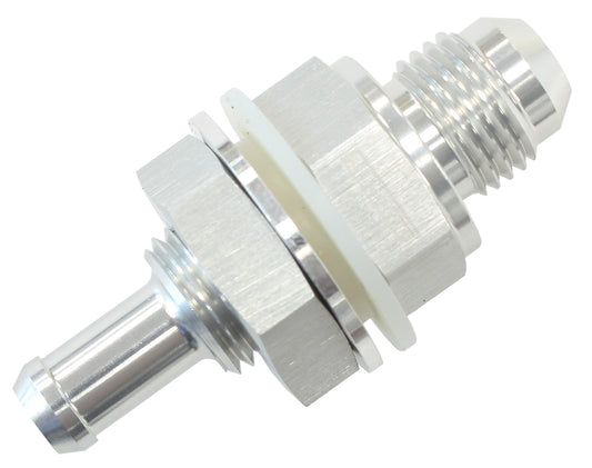 AF927-08-08S - -8AN BULKHEAD FITTING WITH 1/2BARB FOR PUSH ON HOSE