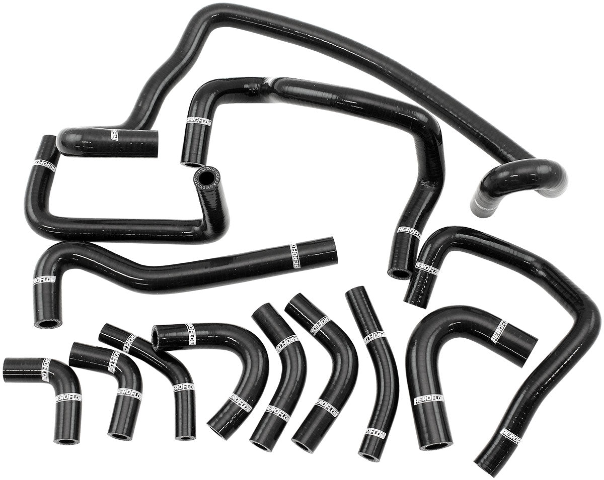 AF9270-0048 - NISSAN RB26 HEATER HOSE KIT BLACK RADIATOR R32 R33 R34 GTRSILCIONE Aeroflow AF 9270-0048