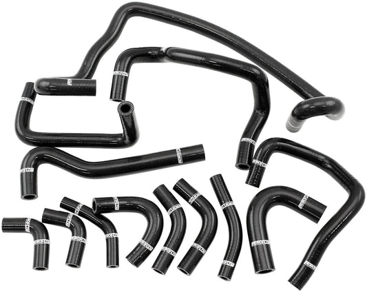 AF9270-0048 - NISSAN RB26 HEATER HOSE KIT BLACK RADIATOR R32 R33 R34 GTRSILCIONE Aeroflow AF 9270-0048