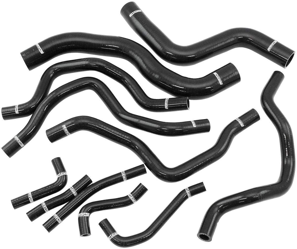 AF9270-0050 - MITSUBISHI EVO 7 8 9 HEATER HOSE KIT BLACK RADIATOR LANCERSILCIONE Aeroflow AF 9270-0050