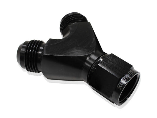 AF931-08-06BLK - Y PIECE -8 SWIVEL NUT 2X -6AN BLACK