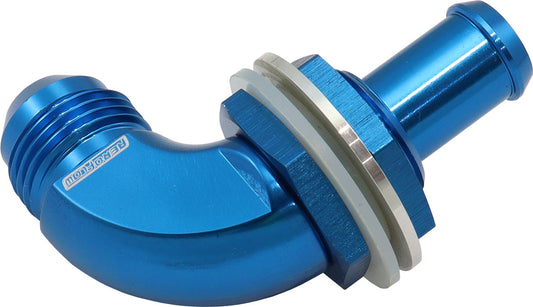 AF937-08-08 - 90 DEG BULKHEAD FITTING -8AN TO 1/2" 12mm BARB PUSH ON