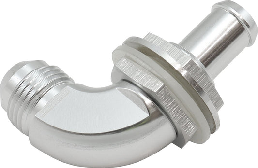 AF937-08-08S - 90 DEG BULKHEAD FITTING -8AN TO 1/2" 12mm BARB PUSH ON