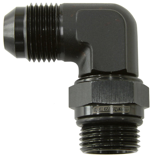 AF949-06BLK - MALE -6 ORB 90 TO -6AN MALE BLACK FULL SWIVEL