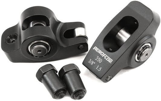 AF95-1100-2 - SBC ROCKER ARMS 3/8" STUD 1.5 RATIO 350 ALLOY 2024 ROLLER PAIR Aeroflow - AF 95-1100-2