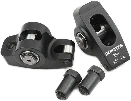 AF95-1102-2 - SBC ROCKER ARMS 3/8" STUD 1.6 RATIO 350 ALLOY 2024 ROLLER PAIR Aeroflow - AF 95-1102-2