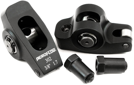 AF95-1121-2 - SBF ROCKER ARMS 3/8" STUD 1.7 RATIO WINDSOR 302 351 ROLLER ALLOY Aeroflow - AF 95-1121-2