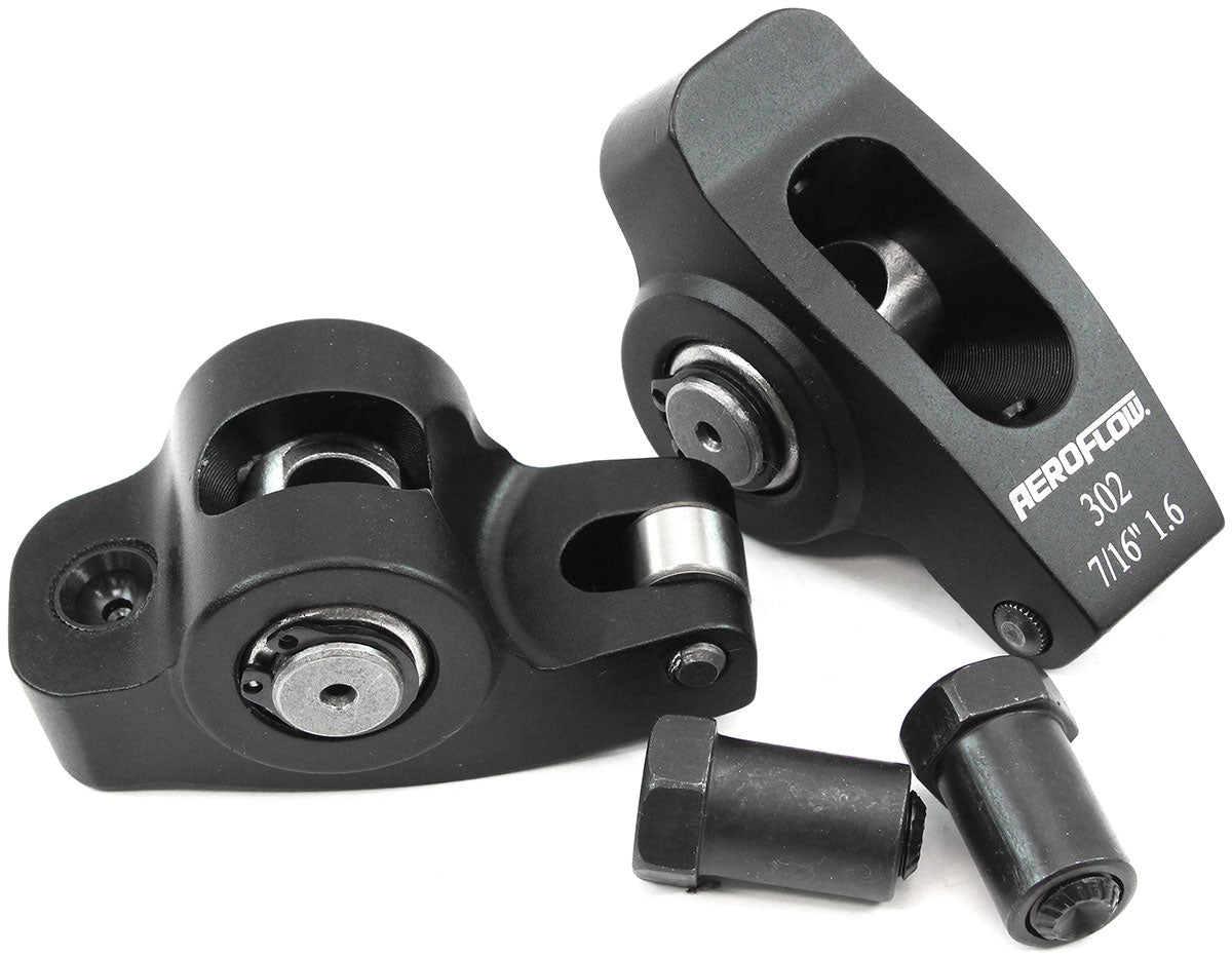 AF95-1122-2 - SBF ROCKER ARMS 7/16" STUD 1.6RATIO WINDSOR 302 351 ROLLER ALLOY Aeroflow - AF 95-1122-2