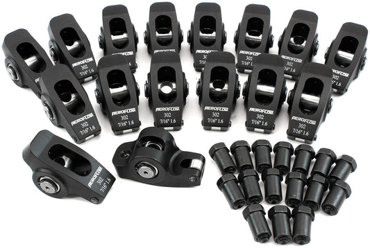 AF95-1122 - SBF ROCKER ARMS 7/16" STUD 1.6RATIO WINDSOR 302 351 ROLLER ALLOY Aeroflow - AF 95-1122