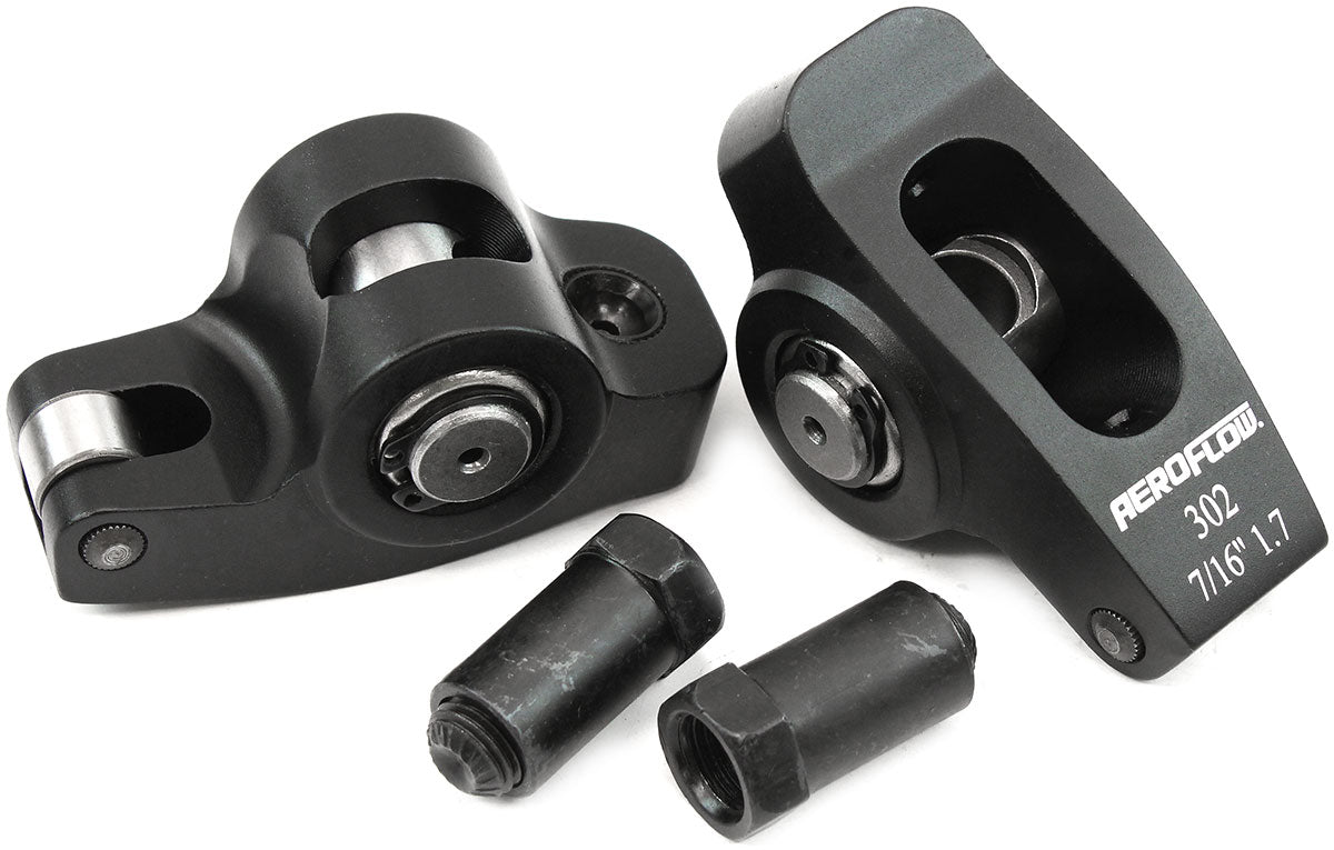 AF95-1123-2 - SBF ROCKER ARMS 7/16" STUD 1.7RATIO WINDSOR 302 351 ROLLER ALLOY Aeroflow - AF 95-1123-2
