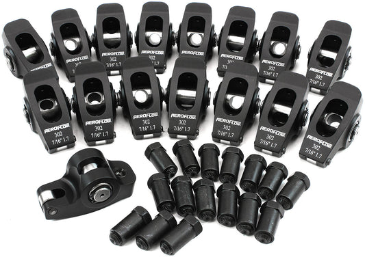 AF95-1123 - SBF ROCKER ARMS 7/16" STUD 1.7RATIO WINDSOR 302 351 ROLLER ALLOY Aeroflow - AF 95-1123