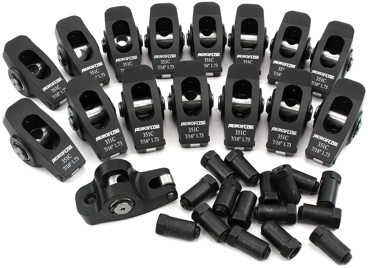 AF95-1128 - FORD CLEVELAND 351 ROCKER ARMS7/16" STUD 1.73 RATIO ROLLER ALLOY Aeroflow - AF 95-1128