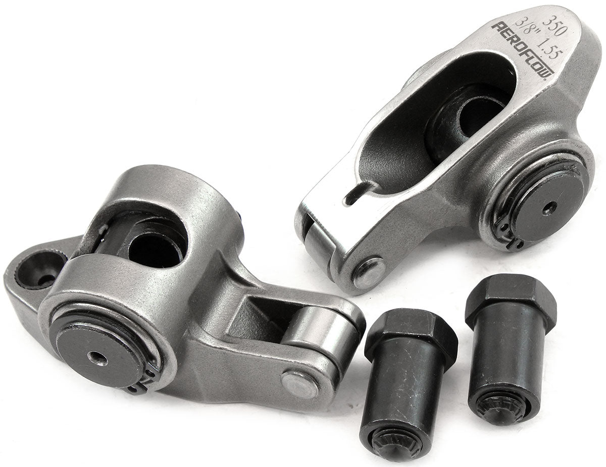 AF95-1201-2 - SBC S/S ROCKER ARMS 3/8" STUD 1.55 RATIO 350 STAINLES ROLLER2 Aeroflow - AF 95-1201-2