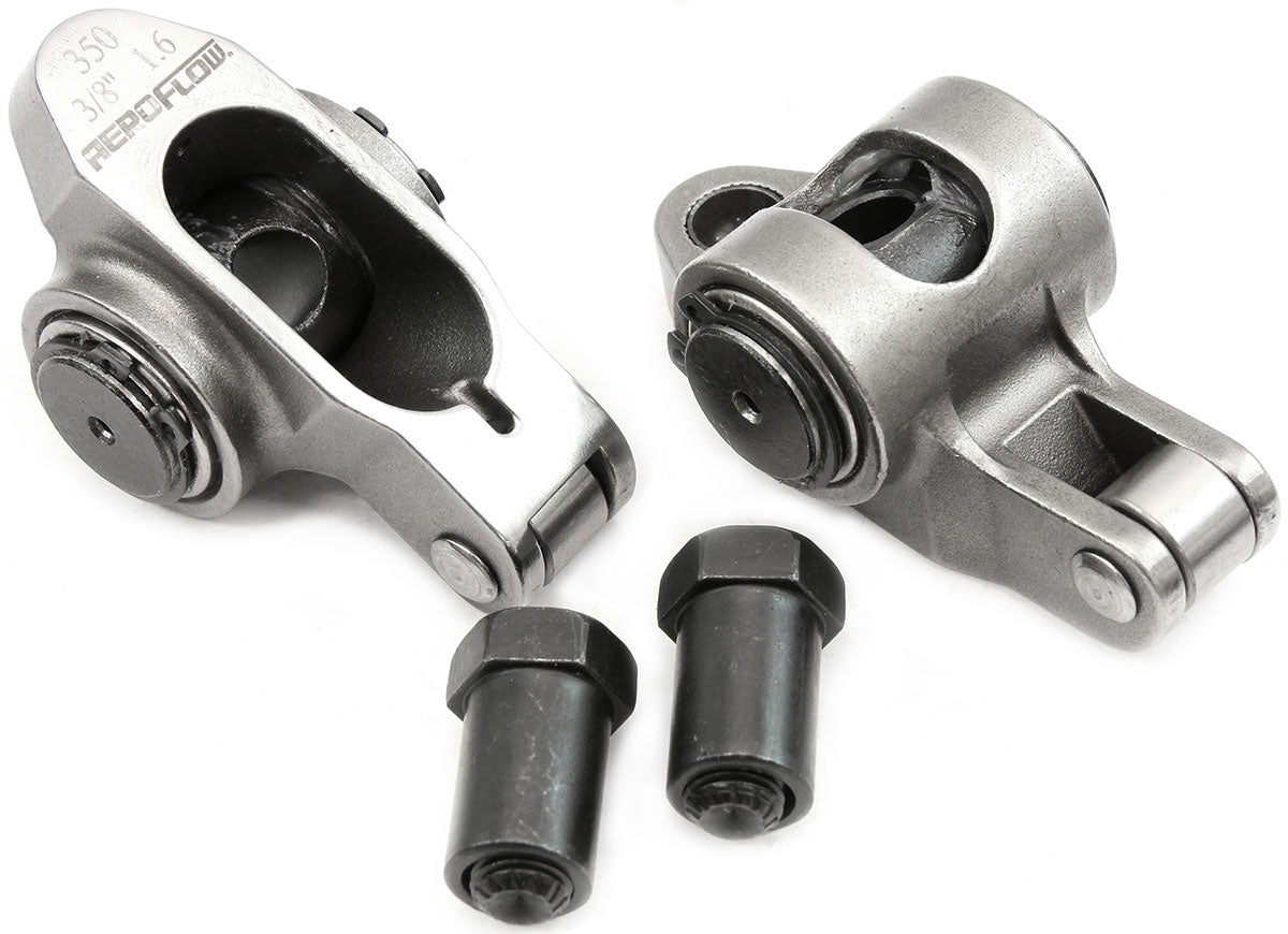 AF95-1202-2 - SBC S/S ROCKER ARMS 3/8" STUD 1.60 RATIO 350 STAINLES ROLLER2 Aeroflow - AF 95-1202-2