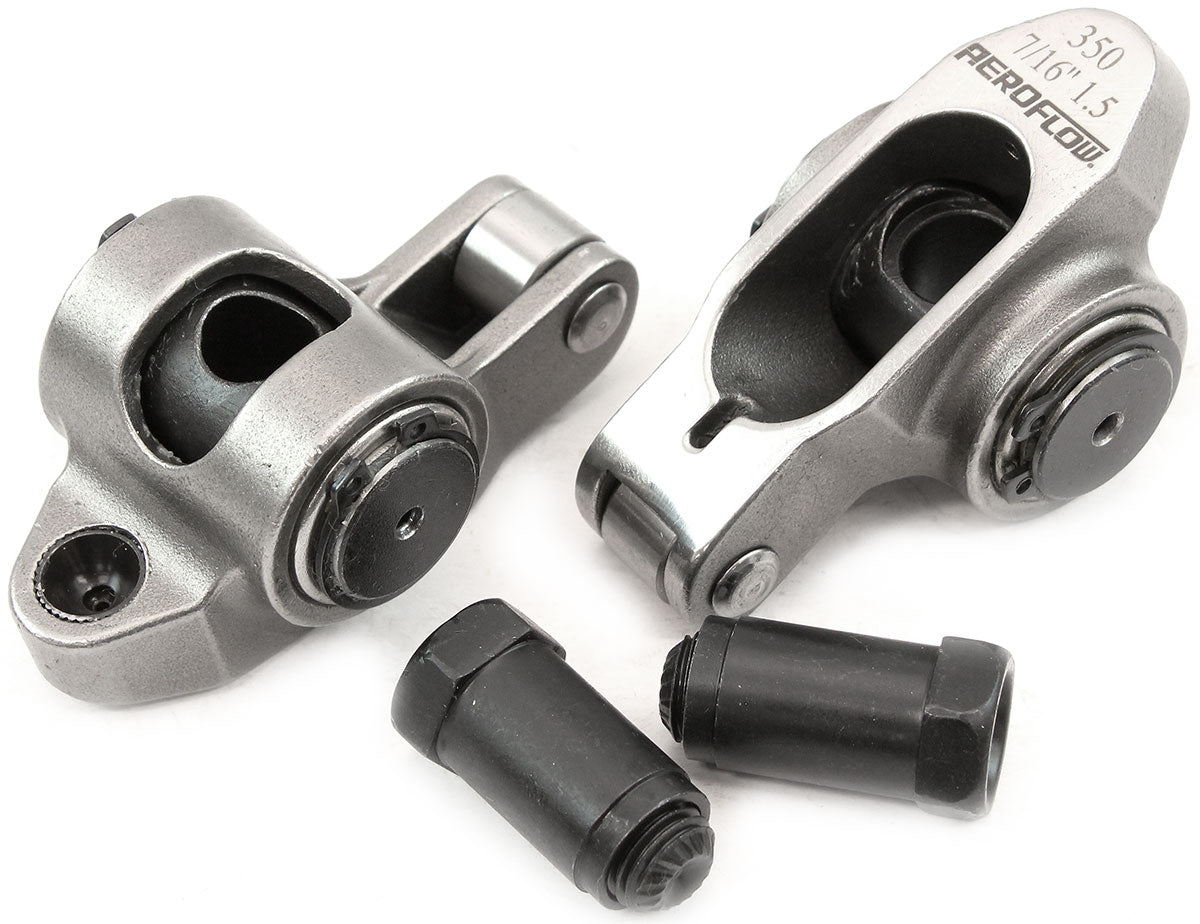 AF95-1205-2 - SBC S/S ROCKER ARMS 7/16" STUD1.50 RATIO 350 STAINLES ROLLER2 Aeroflow - AF 95-1205-2